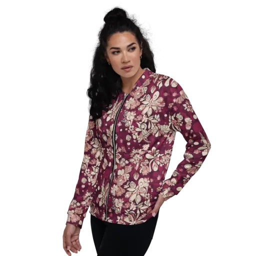 Merlot Meadow on a Bomber Jacket