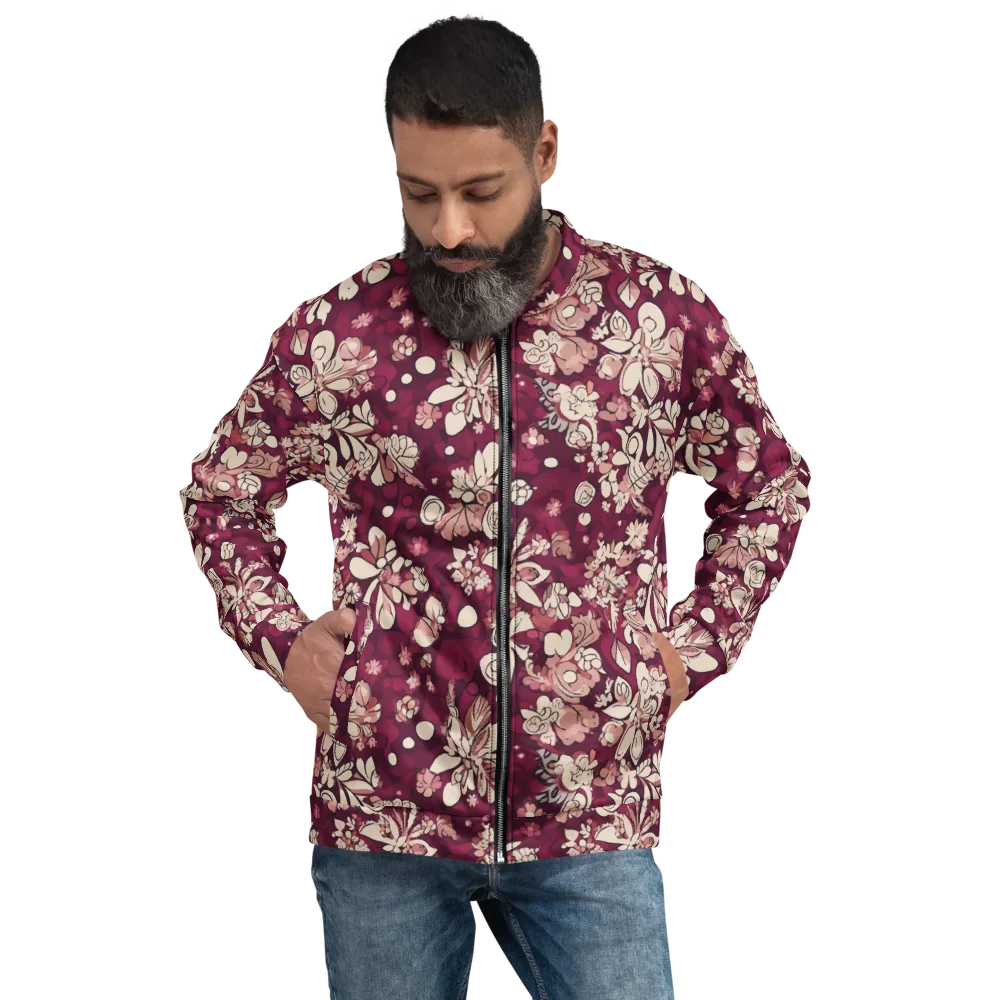 Merlot Meadow on Bomber Jacket — Front
