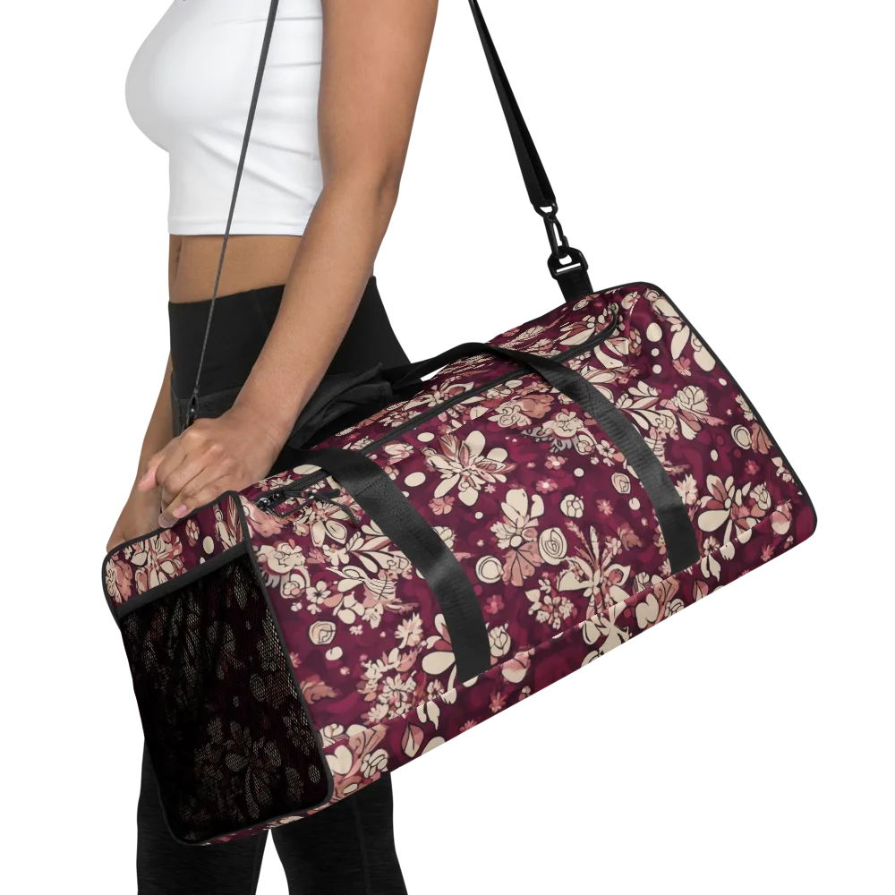 Merlot Meadow on Duffle Bag — Front