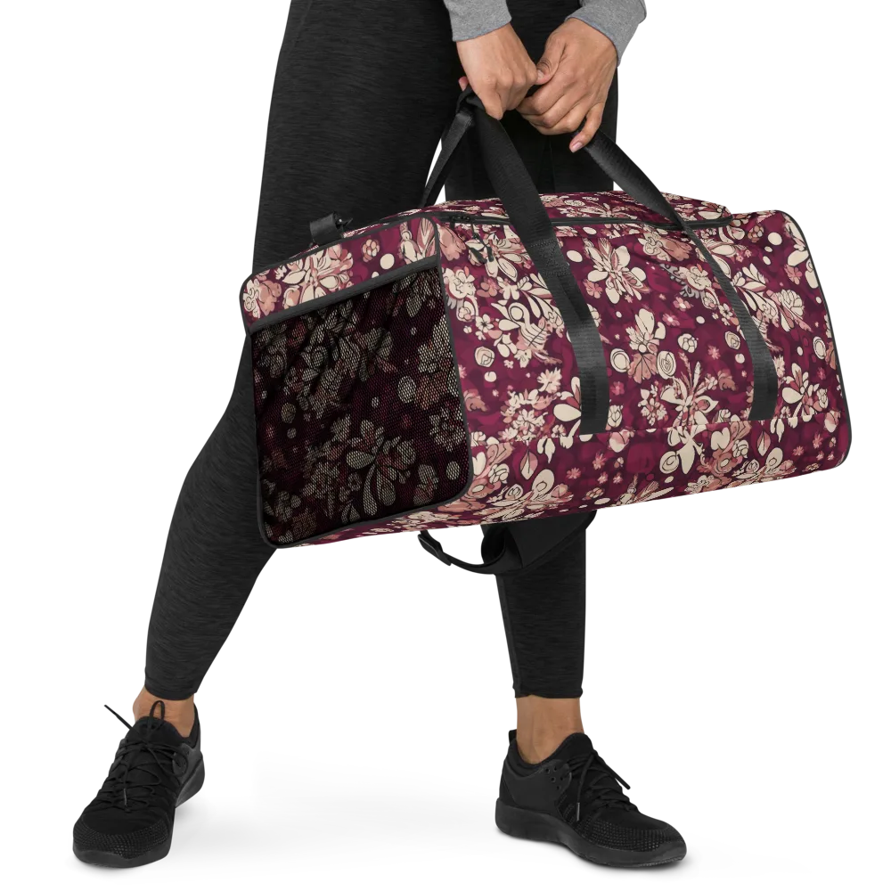 Merlot Meadow on Duffle Bag — Right Front
