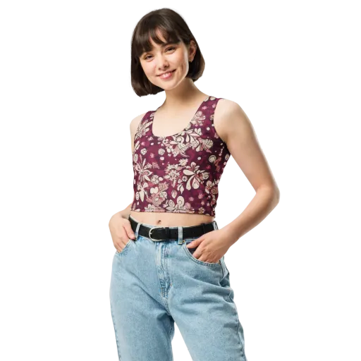 Merlot Meadow on a Crop Top