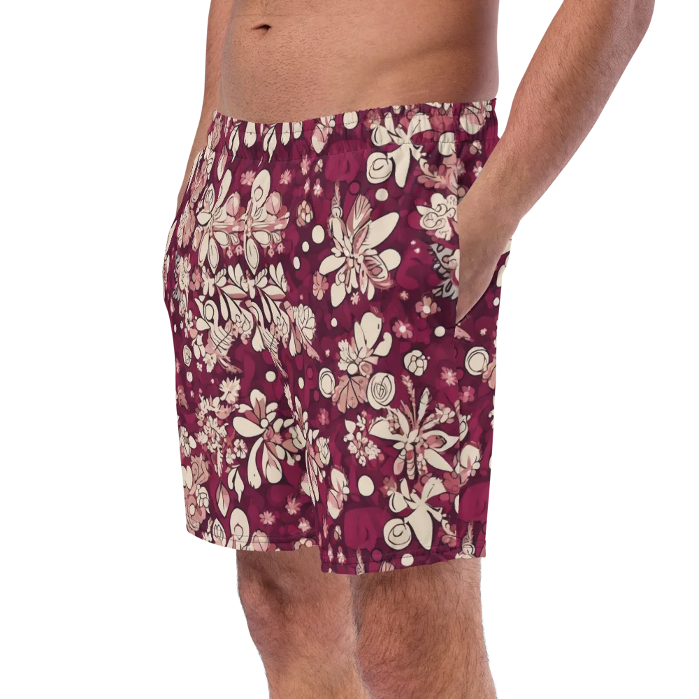 Merlot Meadow on Swim Trunks — Left Front