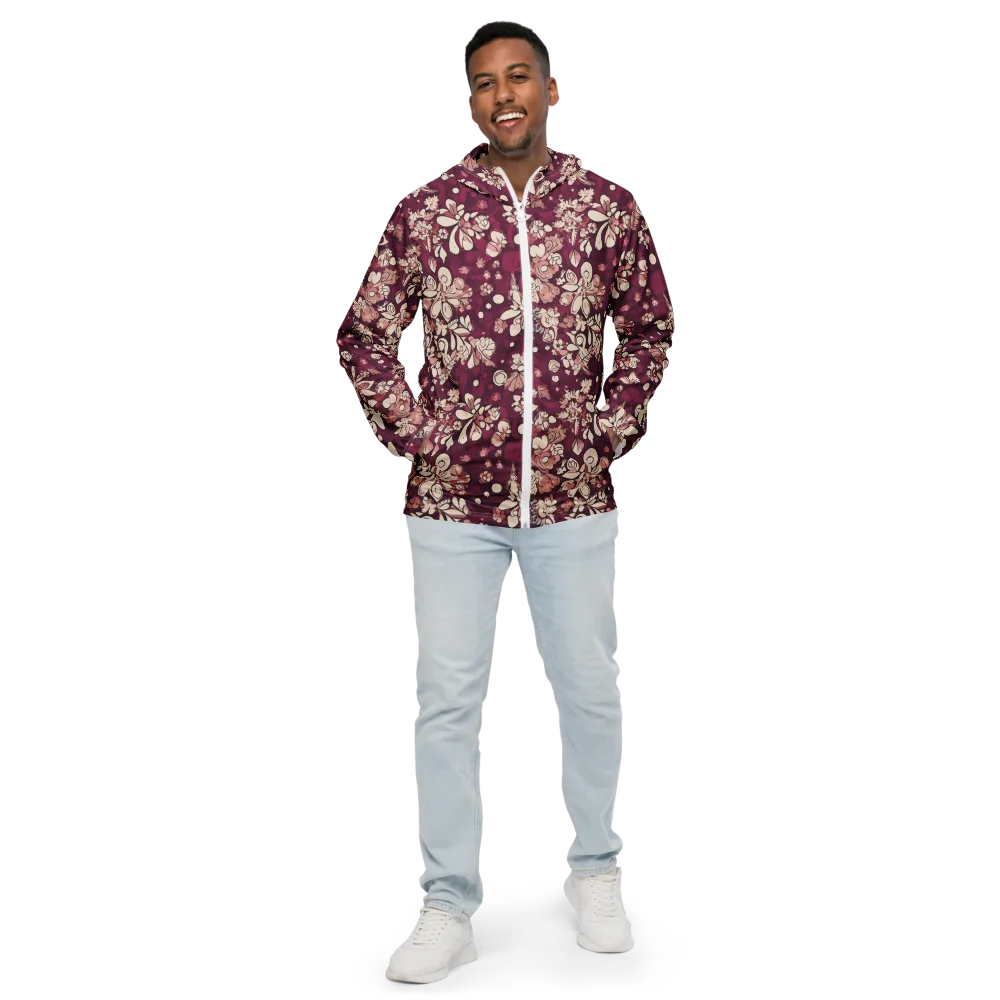 Merlot Meadow on Men's Windbreaker — Front