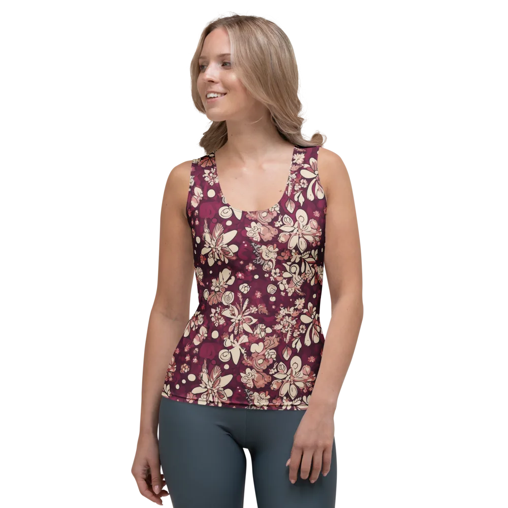 Merlot Meadow on Women's Tank Top — Front