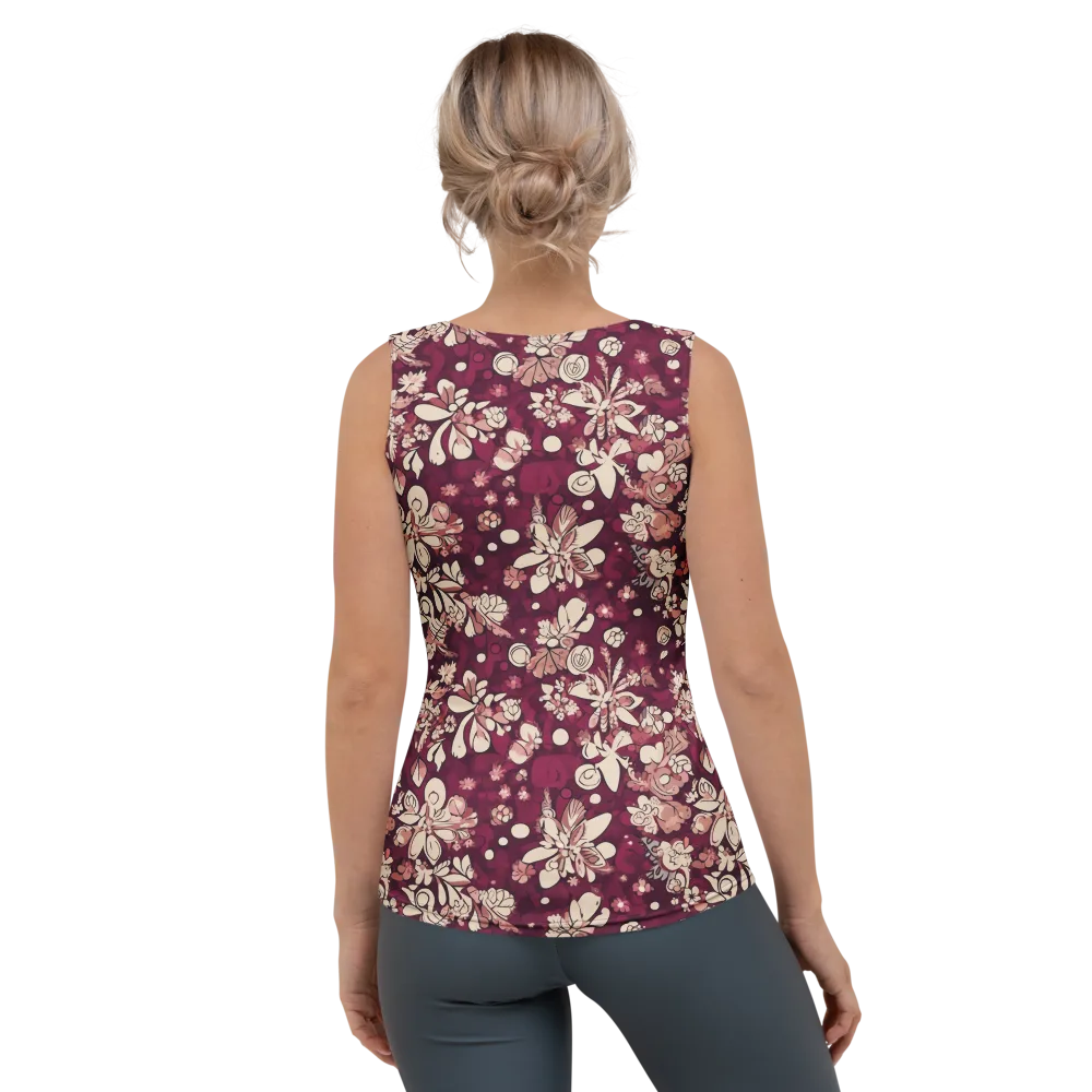 Merlot Meadow on Women's Tank Top — Back