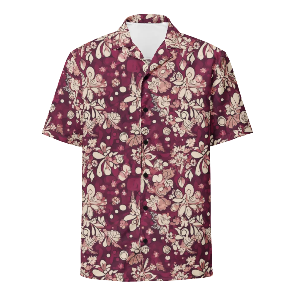 Merlot Meadow on Button Shirt — Front