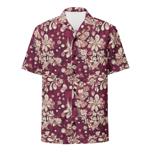 Merlot Meadow on a Button Shirt