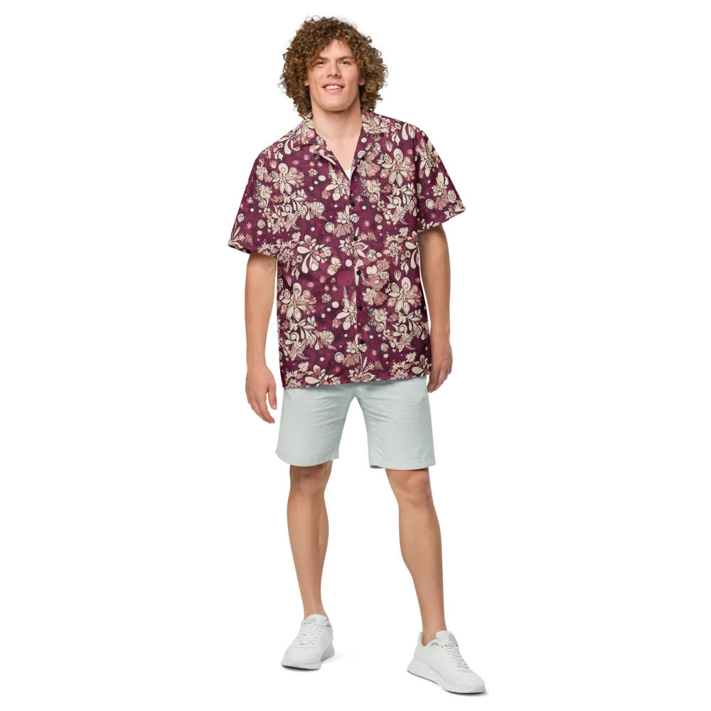 Merlot Meadow on Button Shirt — Front