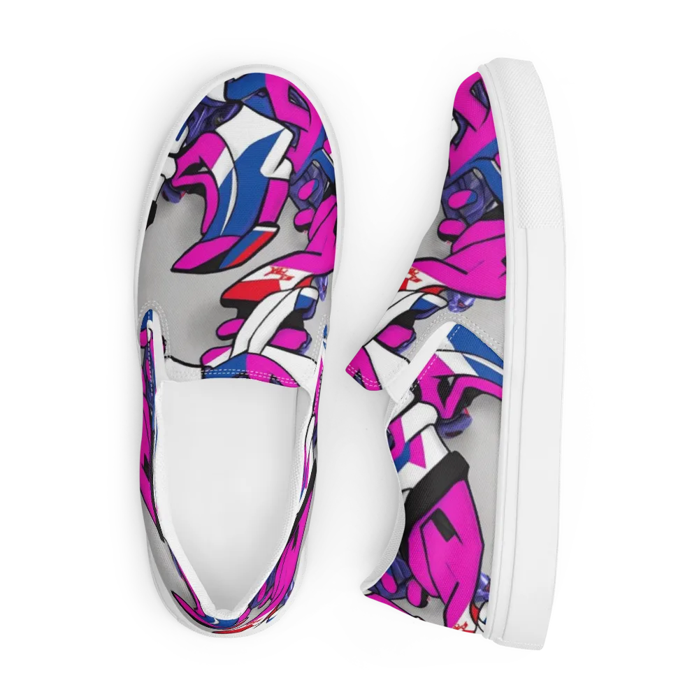 Electric Slipstream on Men's Slip-On Canvas Shoes — Front