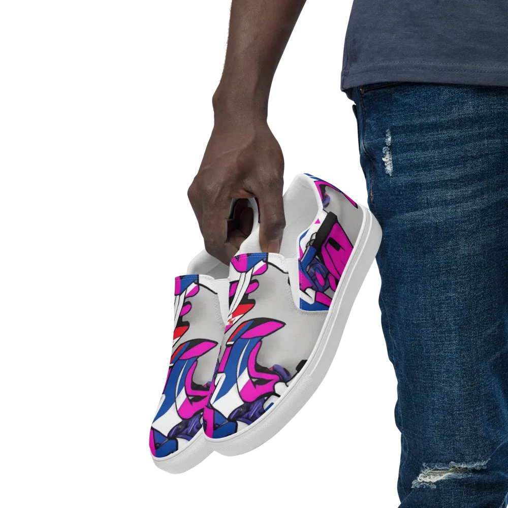 Electric Slipstream on Men's Slip-On Canvas Shoes — Left Front