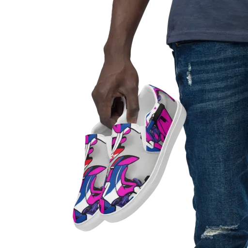 Electric Slipstream on Men's Slip-On Canvas Shoes