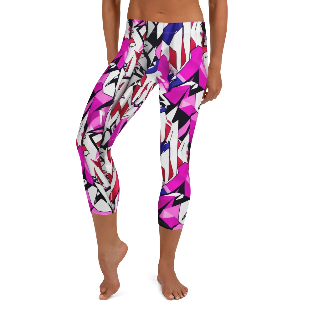 Chromatic Crash on Capri Leggings — Front