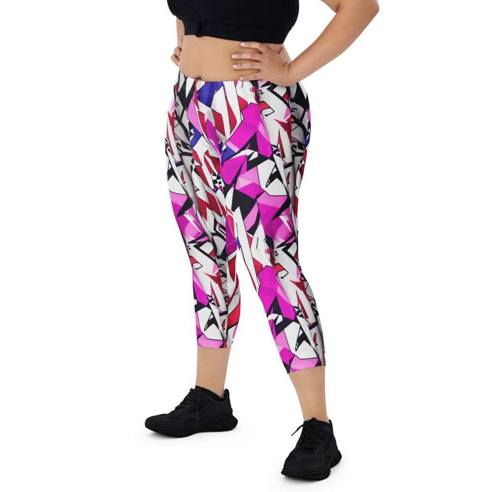 Chromatic Crash on Capri Leggings — Front