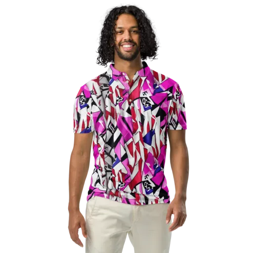 Chromatic Crash on a Men's Slim Fit Polo Shirt