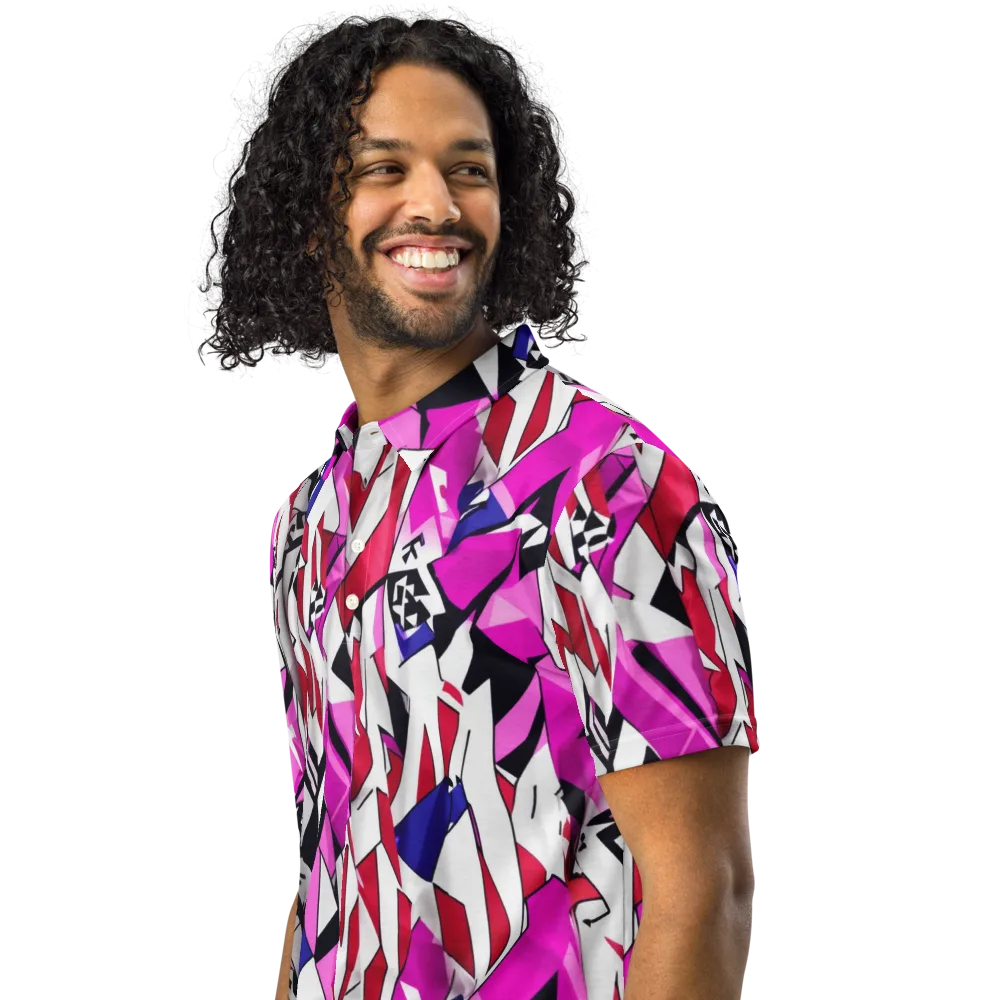 Chromatic Crash on Men's Slim Fit Polo Shirt — Left Front