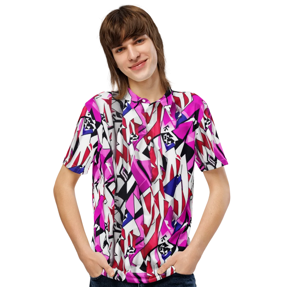 Chromatic Crash on Men's Slim Fit Polo Shirt — Front