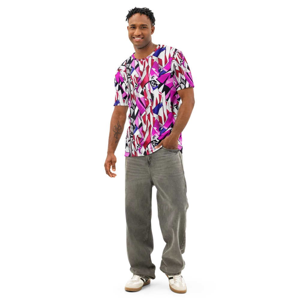 Chromatic Crash on Men's Cotton Crew Neck T-Shirt — Front