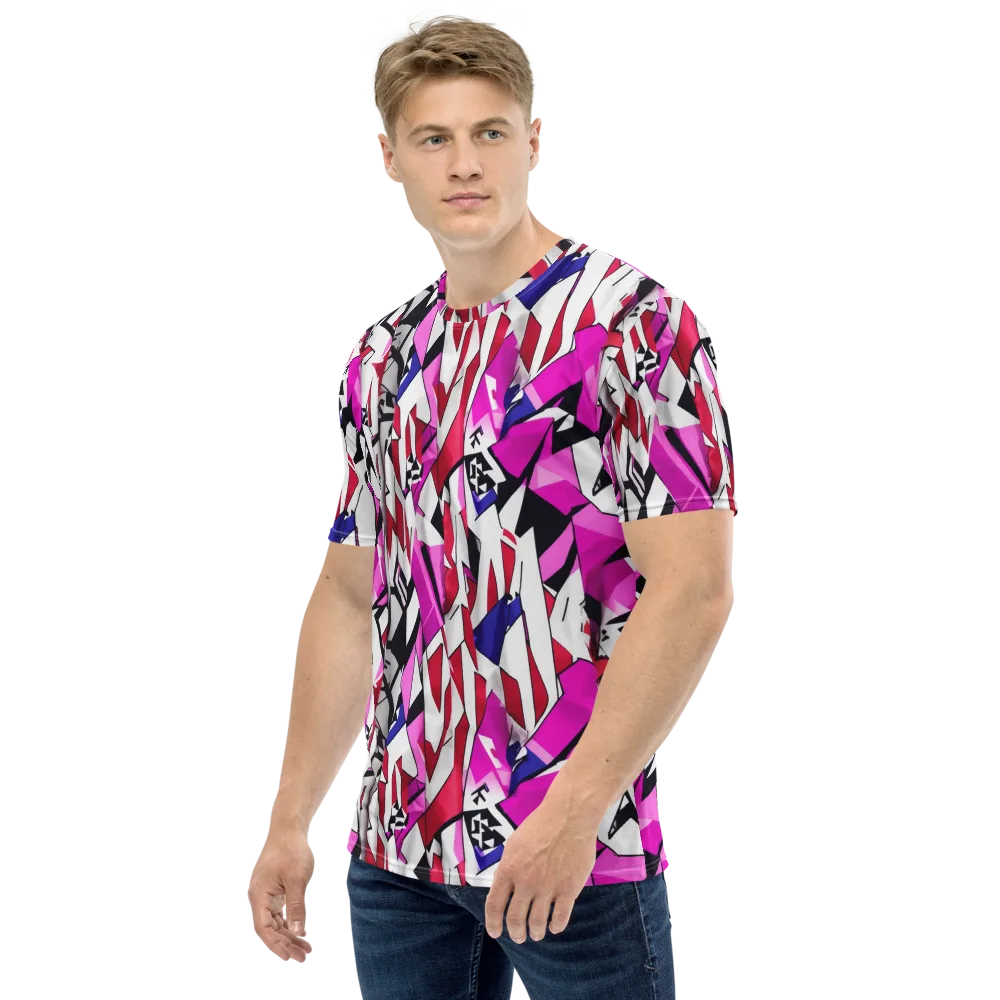 Chromatic Crash on Men's Crew Neck T-Shirt — Left