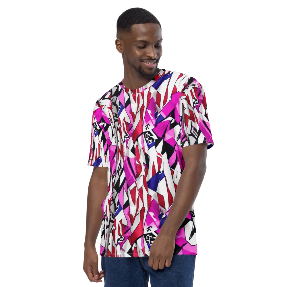 Chromatic Crash on Men's Crew Neck T-Shirt — Left
