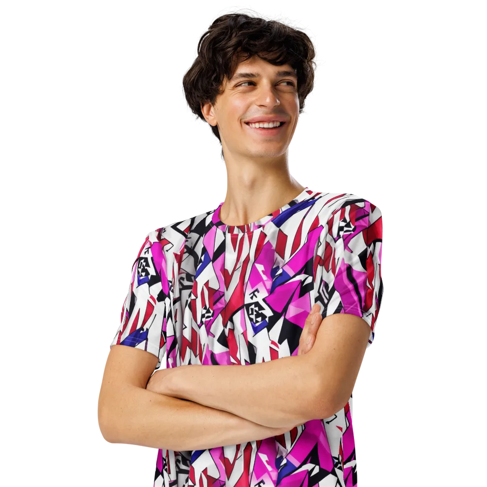 Chromatic Crash on Men's Crew Neck T-Shirt — Left Front