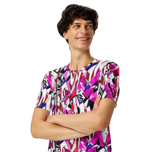 Chromatic Crash on a Men's Crew Neck T-Shirt