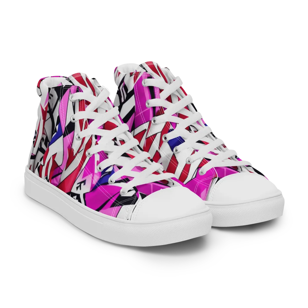 Chromatic Crash on Men's High Top Canvas Shoes — Right Front