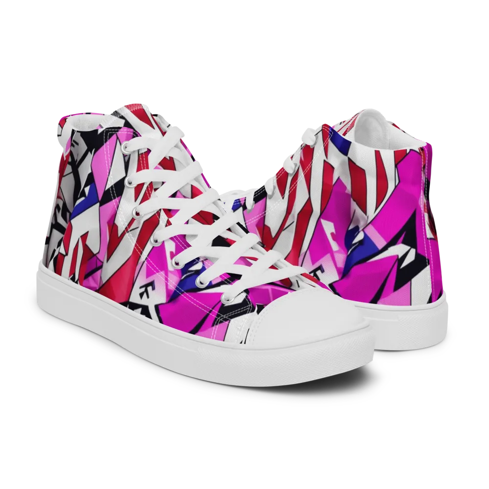 Chromatic Crash on Men's High Top Canvas Shoes — Right