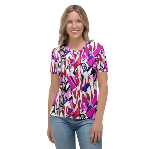 Chromatic Crash on a Women's Crew Neck T-Shirt