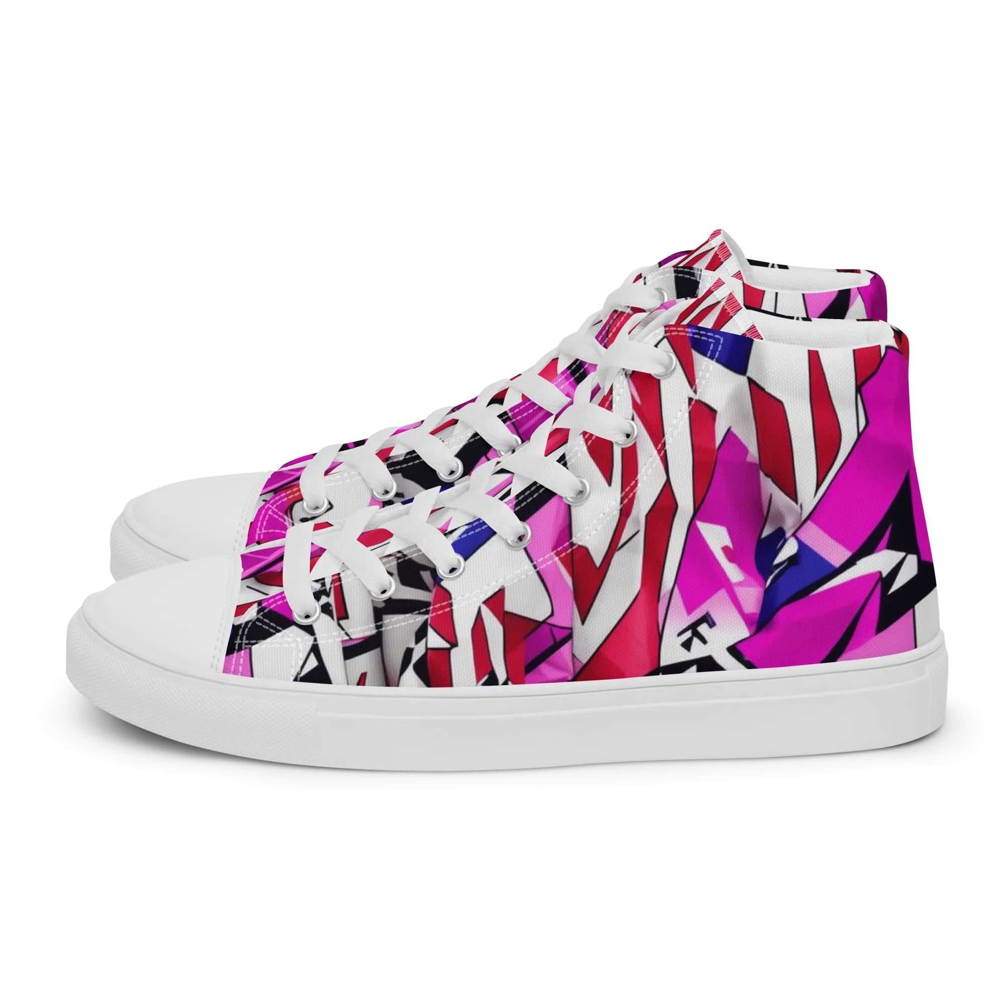 Chromatic Crash on Women's High Top Canvas Shoes — Left