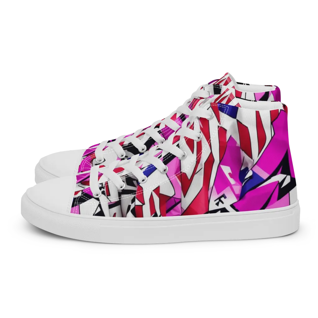 Chromatic Crash on Women's High Top Canvas Shoes — Left