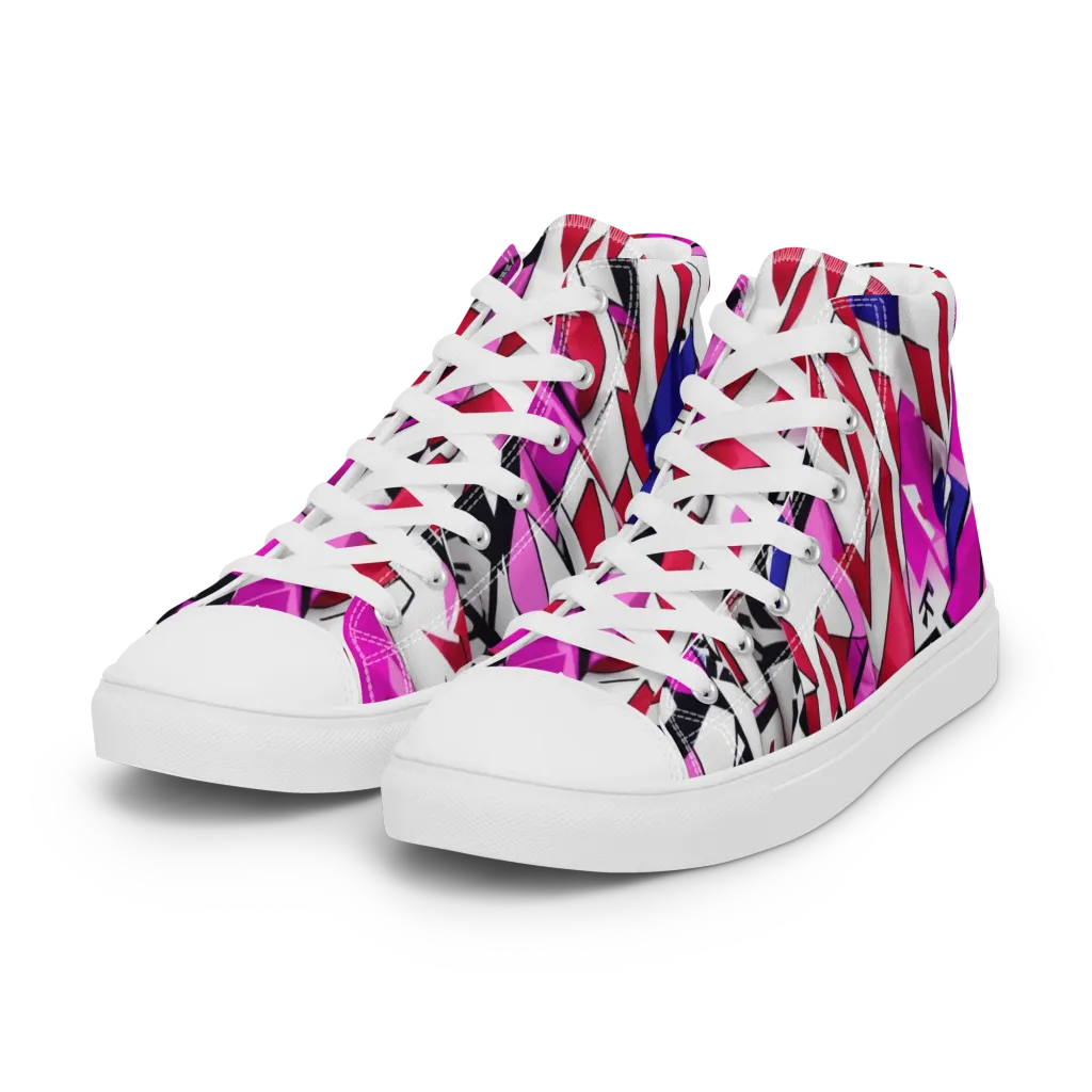 Chromatic Crash on Women's High Top Canvas Shoes — Left Front