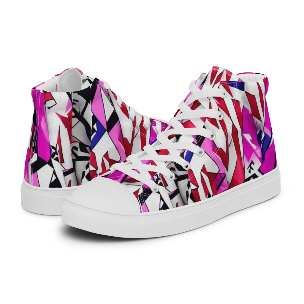 Chromatic Crash on Women's High Top Canvas Shoes — Left