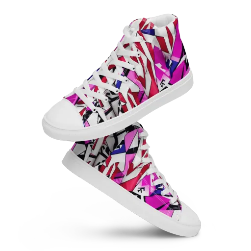 Chromatic Crash on a Women's High Top Canvas Shoes
