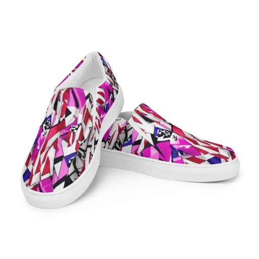 Chromatic Crash on a Men's Slip-On Canvas Shoes