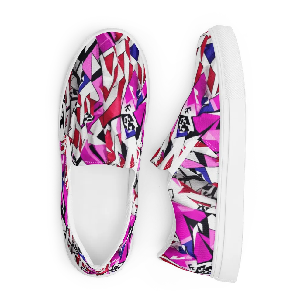 Chromatic Crash on Men's Slip-On Canvas Shoes — Front