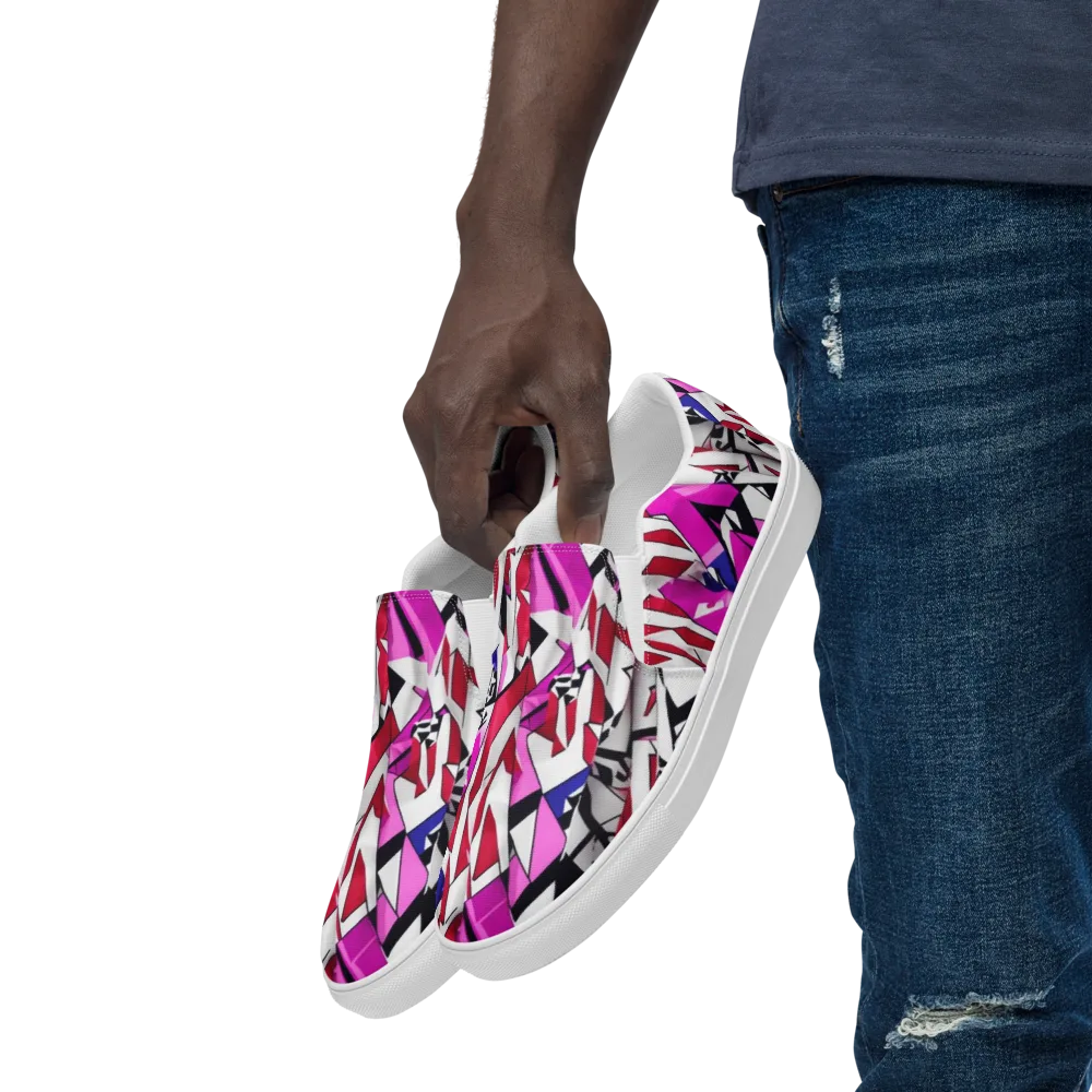 Chromatic Crash on Men's Slip-On Canvas Shoes — Left Front