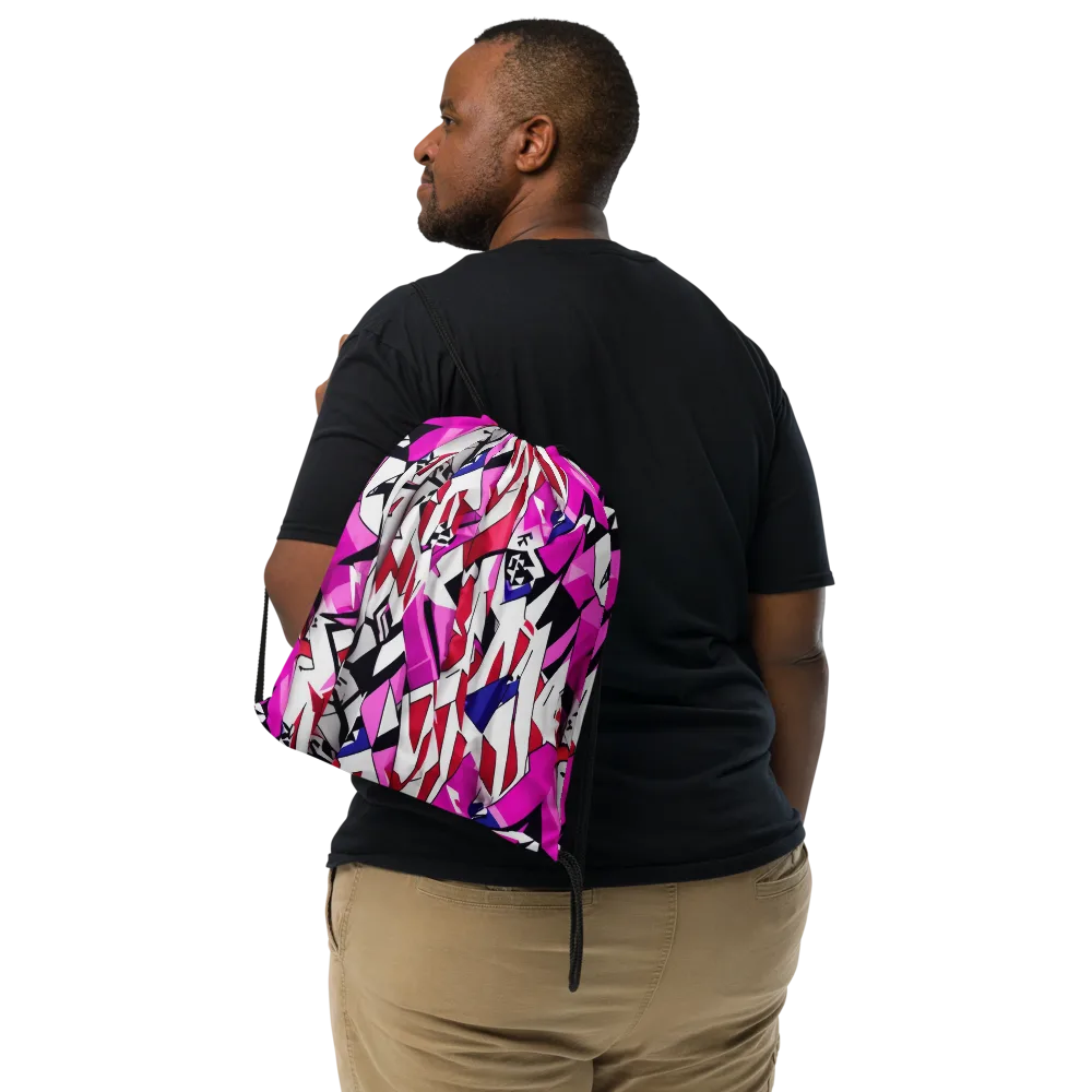Chromatic Crash on Drawstring Bag — Front