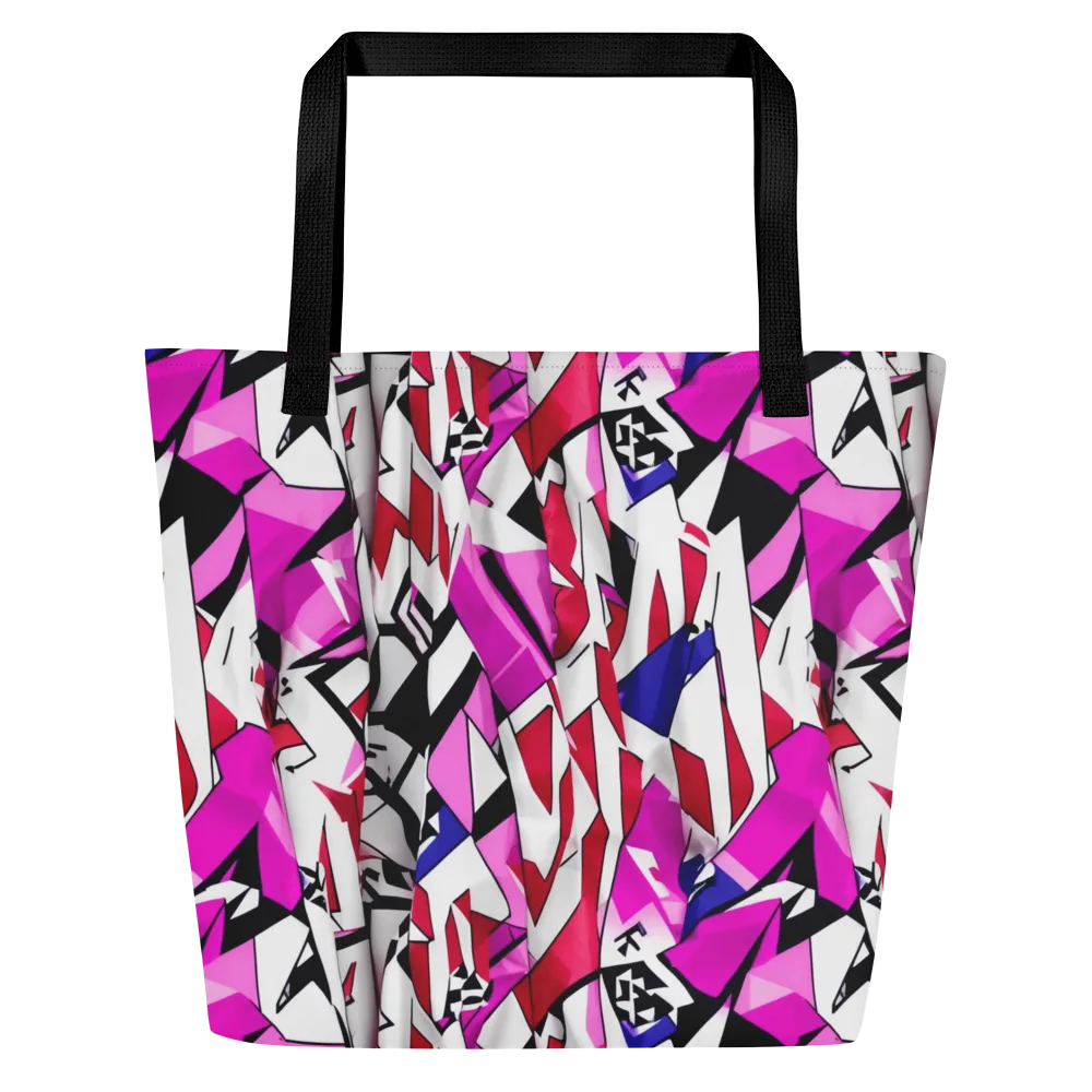 Chromatic Crash on Large Tote Bag W/ Pocket — Front