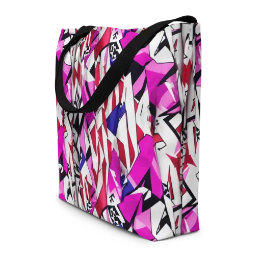 Chromatic Crash on a Large Tote Bag W/ Pocket