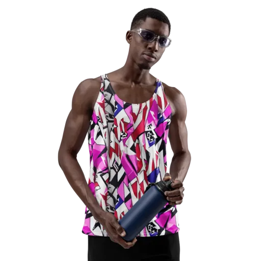 Chromatic Crash on a Men's Tank Top
