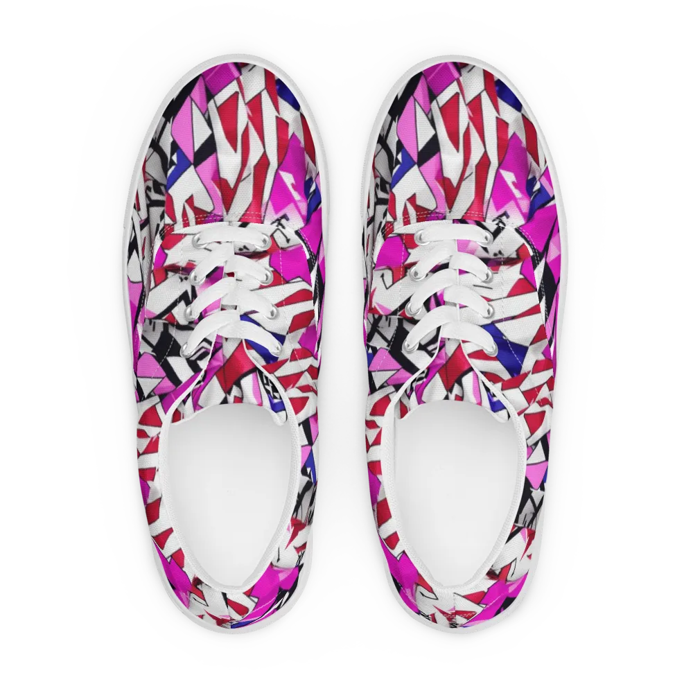 Chromatic Crash on Men's Lace-Up Canvas Shoes — Front