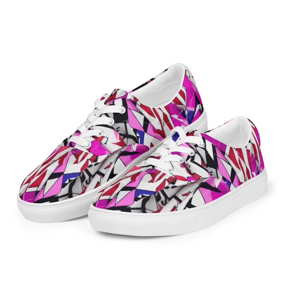Chromatic Crash on Men's Lace-Up Canvas Shoes — Left Front