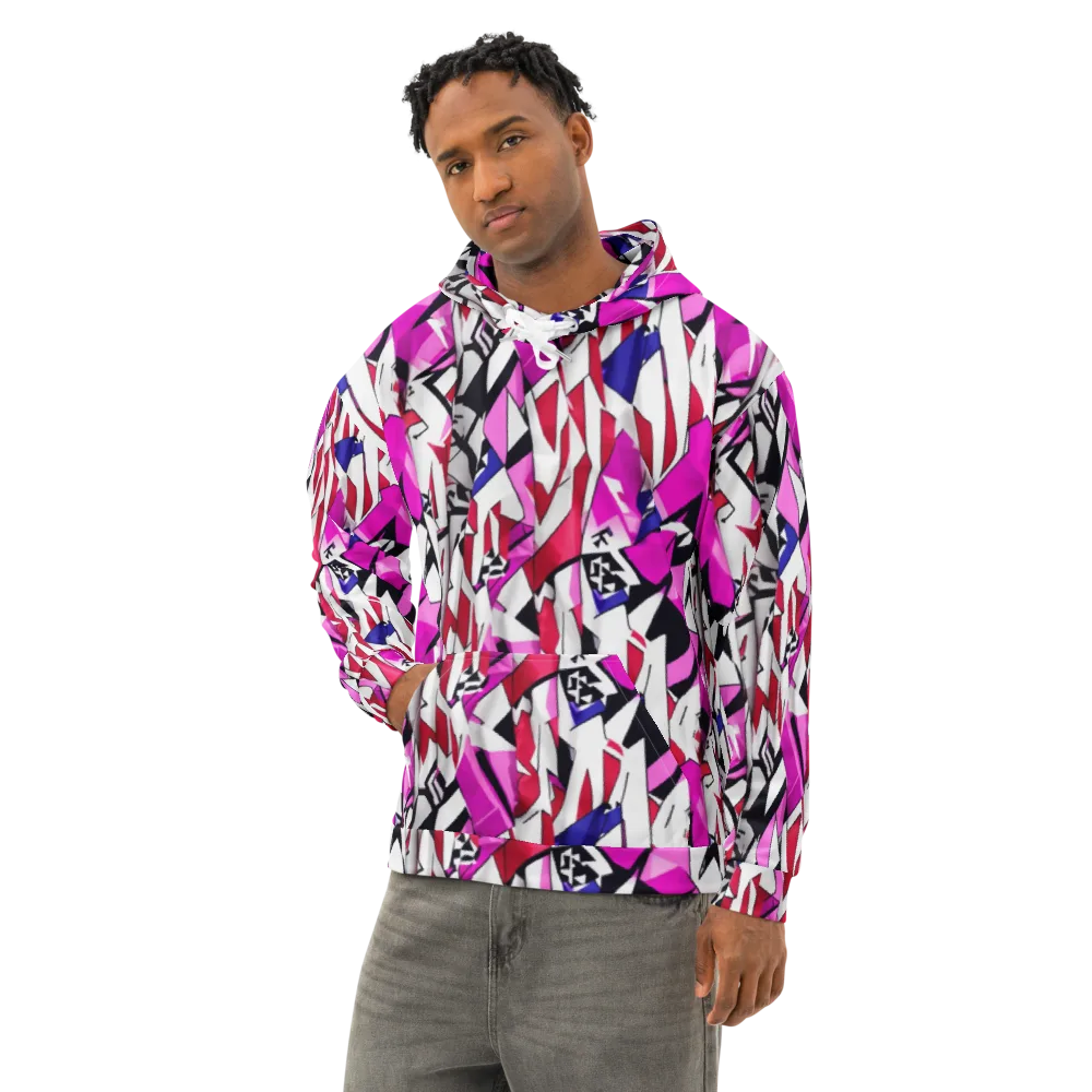 Chromatic Crash on Cotton Hoodie — Left Front