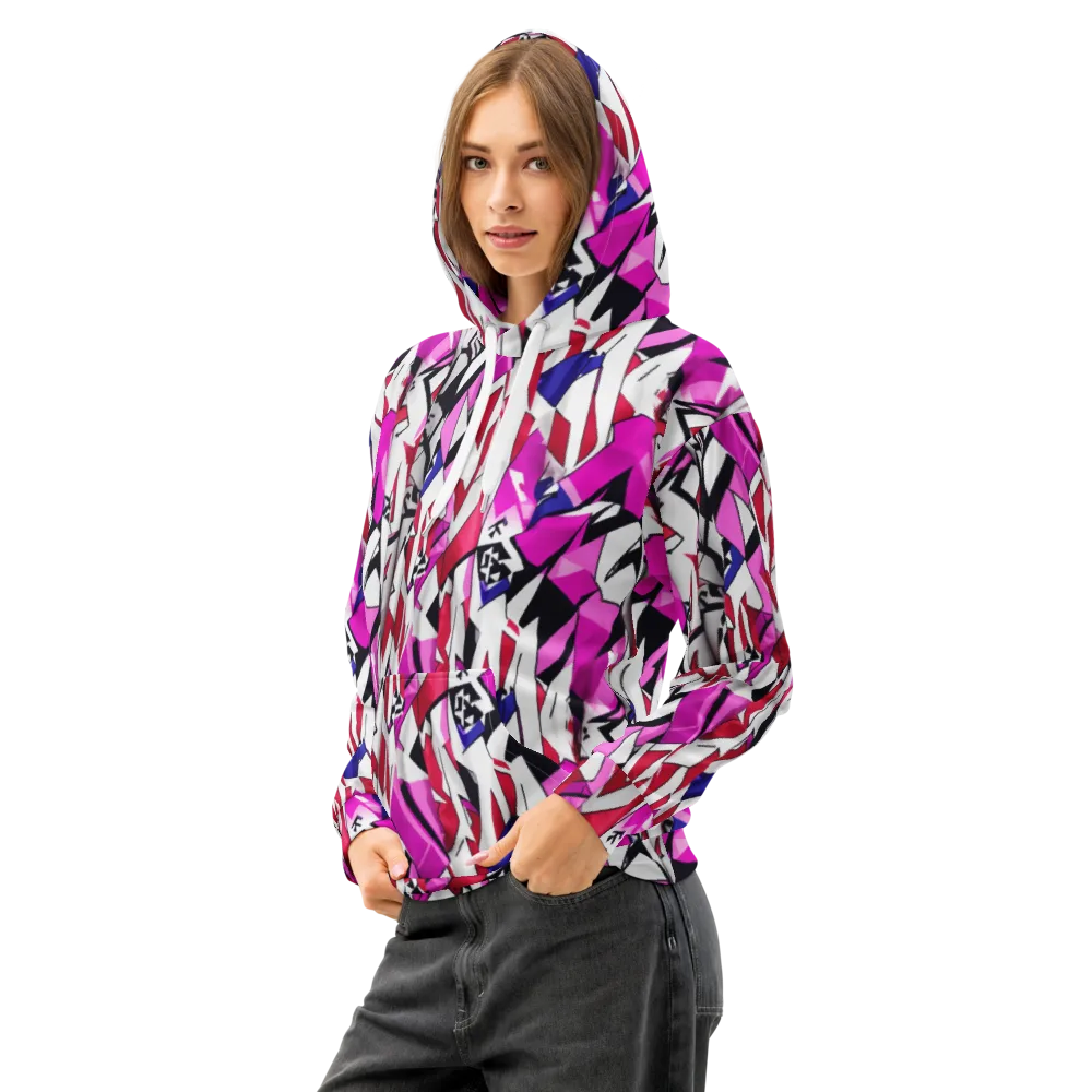 Chromatic Crash on Cotton Hoodie — Left Front