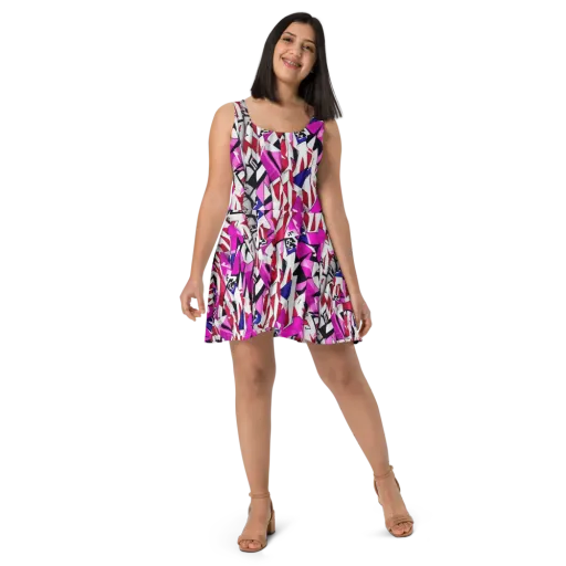 Chromatic Crash on a Skater Dress