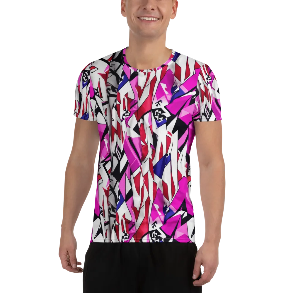 Chromatic Crash on Men's Athletic T-Shirt — Front