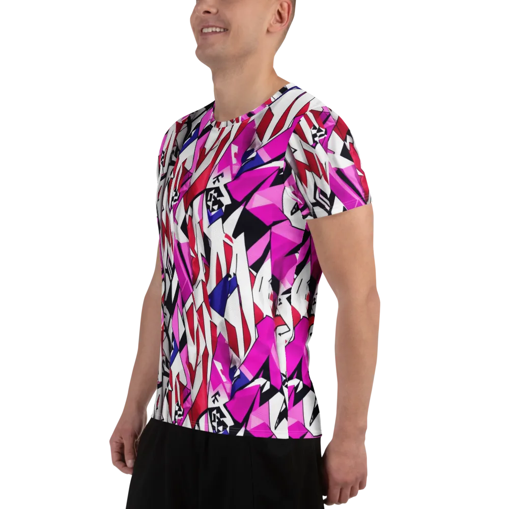 Chromatic Crash on Men's Athletic T-Shirt — Left