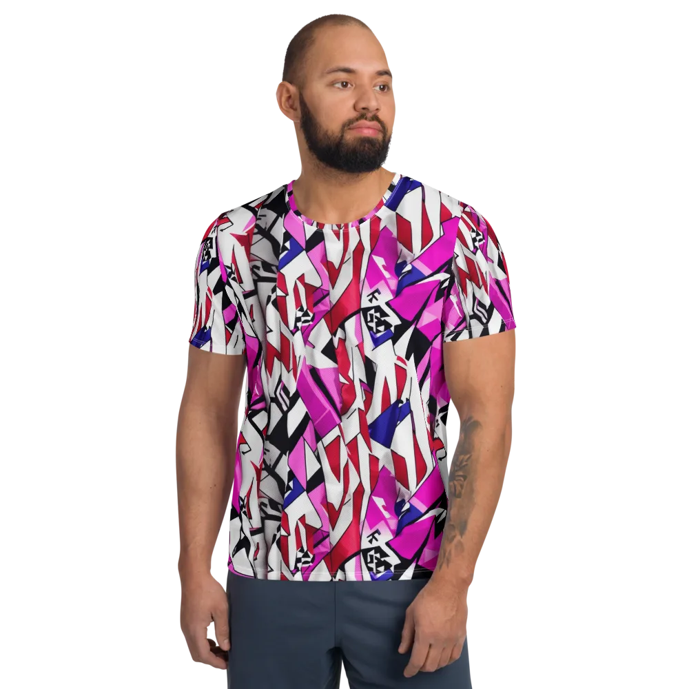 Chromatic Crash on Men's Athletic T-Shirt — Front