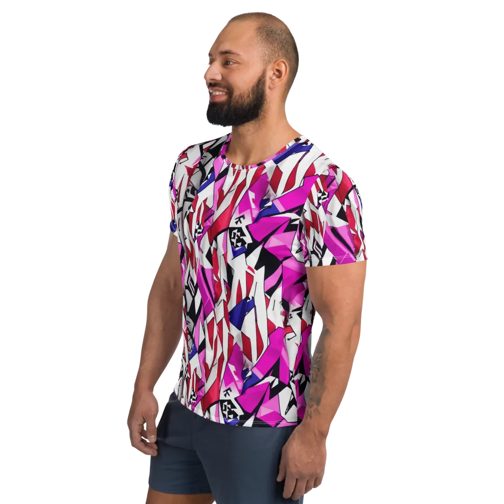 Chromatic Crash on Men's Athletic T-Shirt — Left