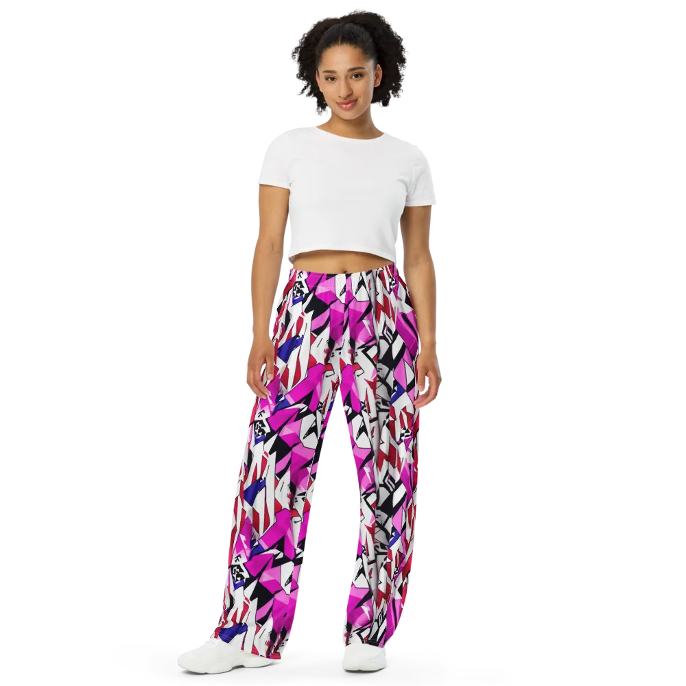 Chromatic Crash on Wide-Leg Pants — Front